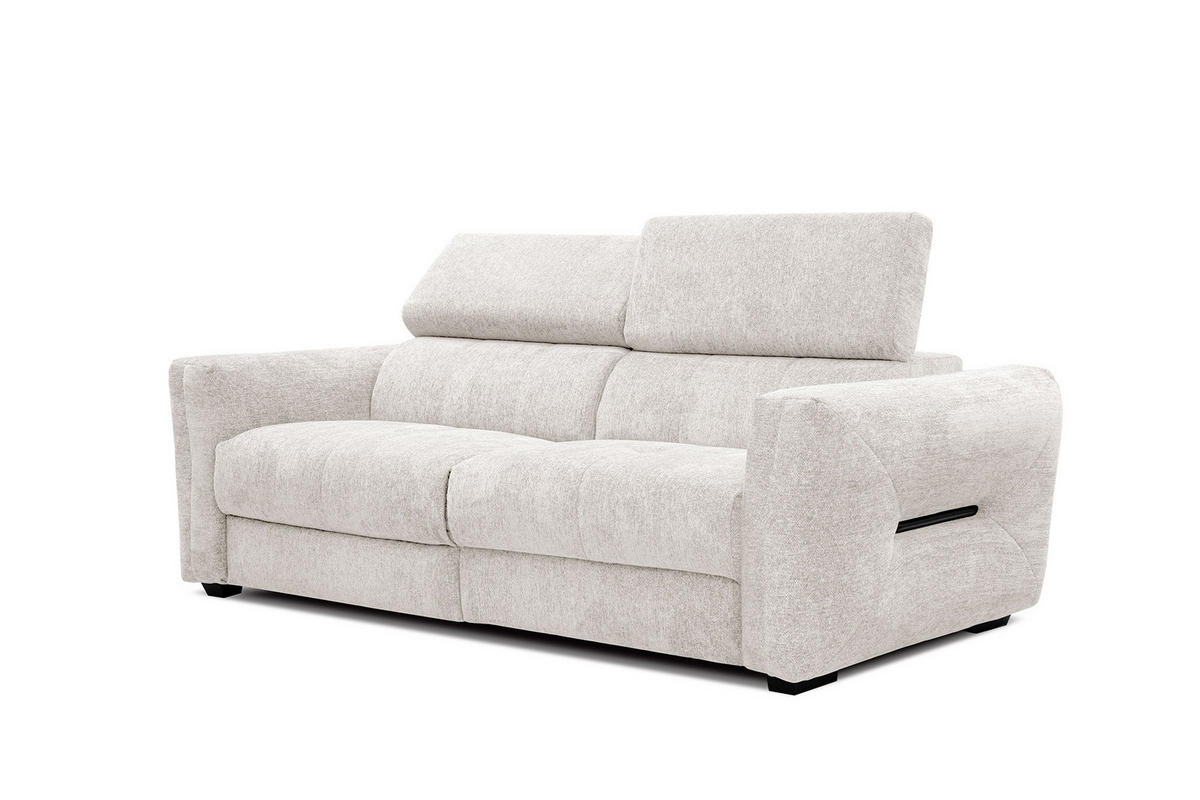 SOFA CALVERA 3-Sitzer mit 1 Relaxfunktion, weiß - Weiß, Holzwerkstoff/Textil (204/79/106cm) - Courtois Laville