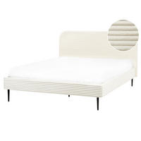 POLSTERBETT mit Lattenrost 160x200 cm Weiß Flayat - Creme, Textil (160/200cm) - Beliani