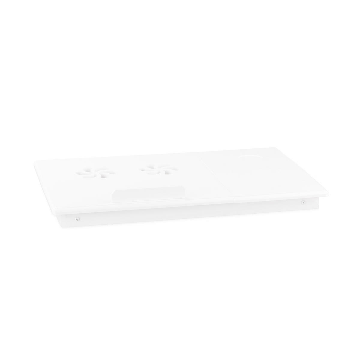 LAPTOPBORD Vit bambu hopfällbart med låda - Vit, Trä (35/60/24cm) - Relaxdays