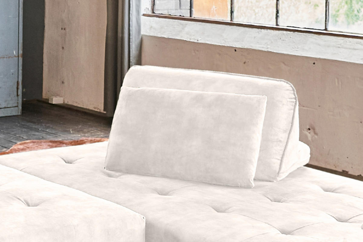 RÜCKENKISSEN WIOLO Cremeweiß Velvet - Creme, Textil (80/46cm) - KAWOLA