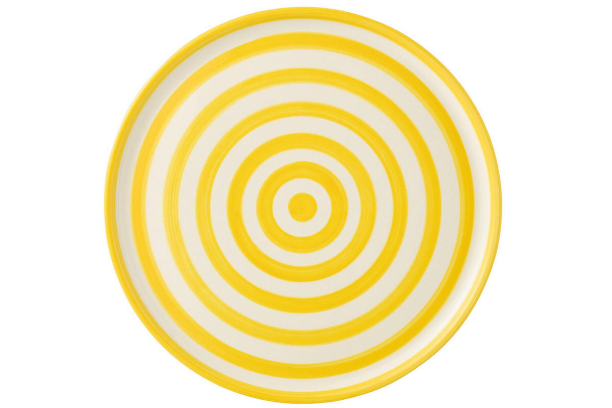 TELLER GRANADA STRIPES - Töpferei - Gelb - Multicolor, Keramik (34cm) - J-Line