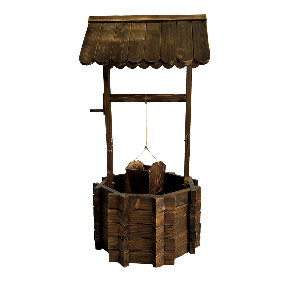 OZDOBNÝ prameň - tmavohnedá, drevo/textil (56/56/114cm) - Relaxdays