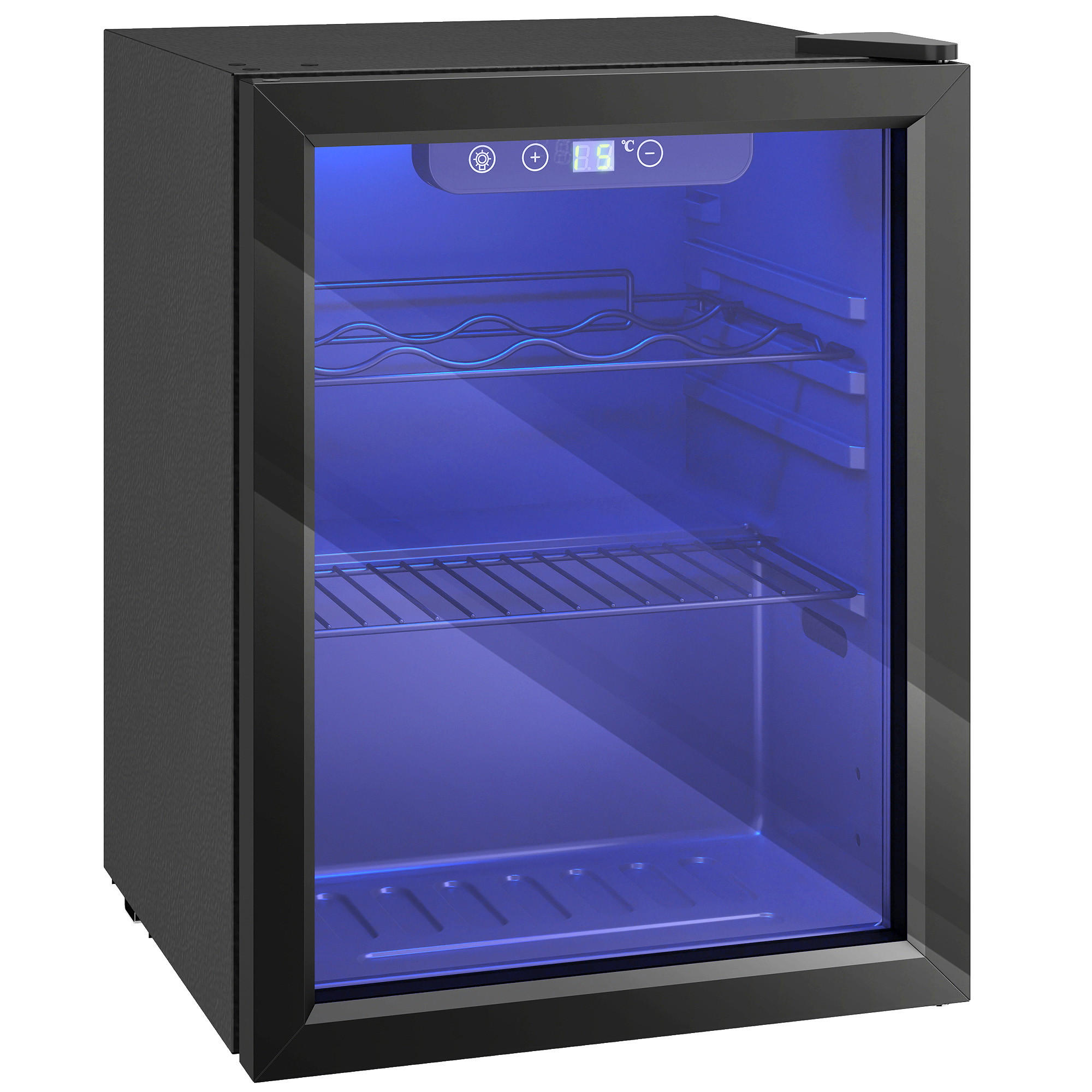 WEINKÜHLSCHRANK 48l, 43/42/58 cm Schwarz - Schwarz, Metall (41.5/57.5/43cm) - HOMCOM