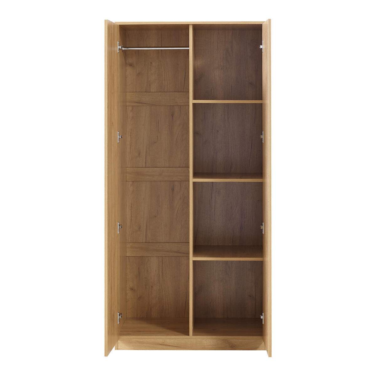 KLEIDERSCHRANK Eiselfing - Eichefarben, Holzwerkstoff (80/176/52cm) - [en.casa]