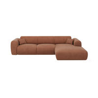 SOFA ohne Schlafmöglichkeit - 5 Personen - Samt, Stoff - Terracotta - Terracotta, Textil (280/165cm) - Vente-Unique
