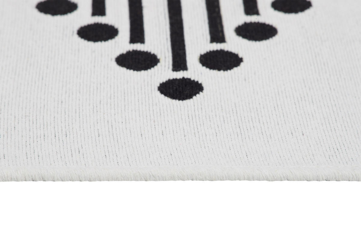 TEPPICH AZTECA Schwarz Weiß 120/170 cm - Schwarz/Weiß, Naturmaterialien (120/170cm) - Tapiso