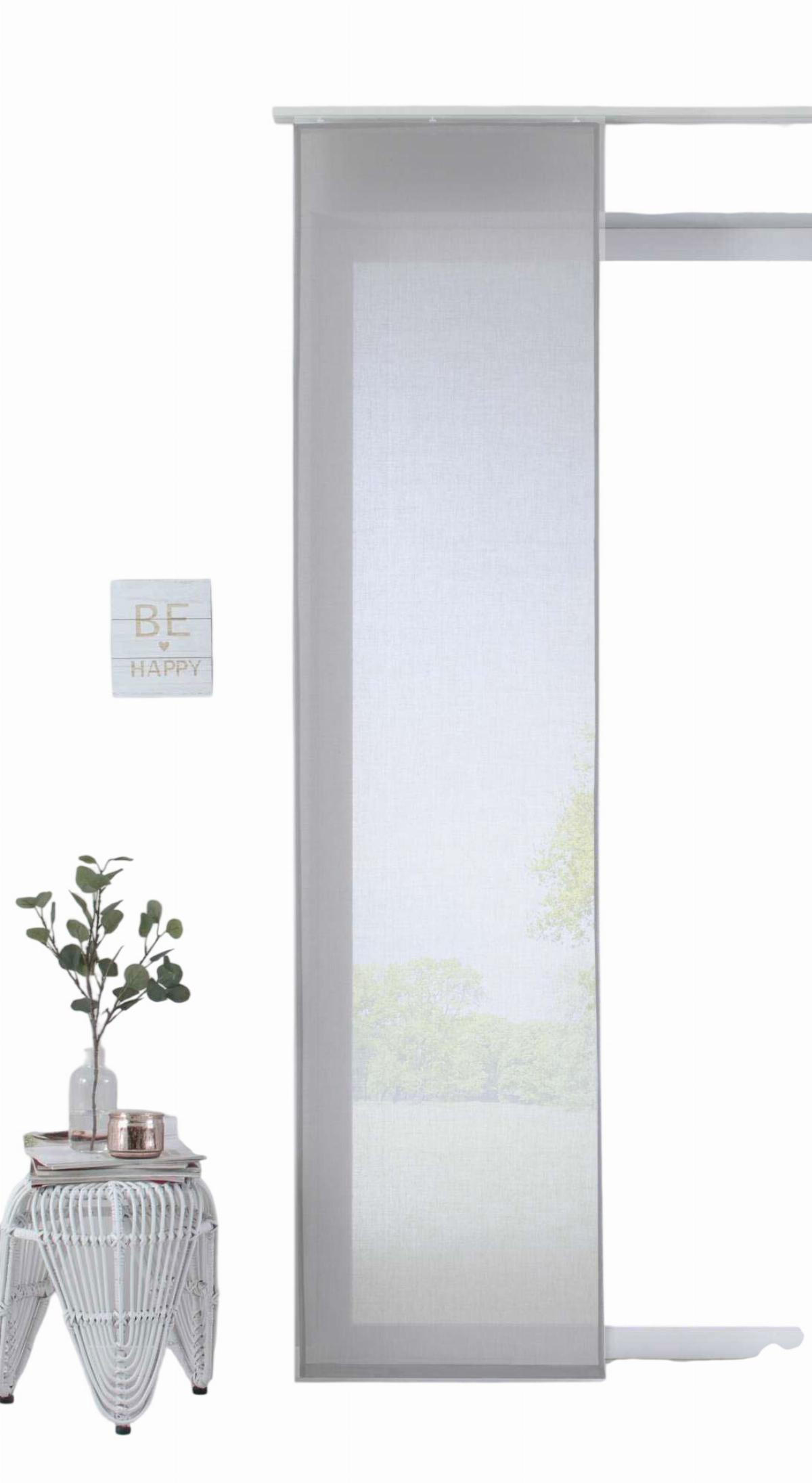 SCHIEBEVORHANG »Nizza« HxB 245x60 cm Stein - Grau, Textil (60/245cm) - Gardinenbox