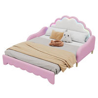 POLSTERBETT 140/200 cm Rosa mit umwandelbarem Design und LED-Beleuchtung - Rosa, Kunststoff (140/200cm) - OKWISH