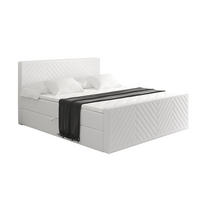 BOXBETT mit Matratze und Lattenrost - VEXA-Z - 120x200 - Weiß Kunstleder - Weiß, Holzwerkstoff (120/200cm) - ALTDECOR