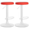 BARHOCKER 2er Set Lederlook rot - Rot, Textil/Metall (38.5/60/38.5cm) - CLP