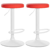 BARHOCKER 2er Set Lederlook rot - Rot, Textil/Metall (38.5/60/38.5cm) - CLP