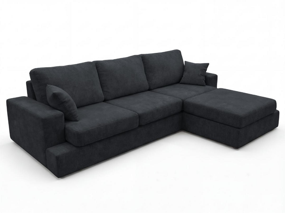 ECKSOFA Nesto Schwarz Rechts - Schwarz, Holz/Textil (165/260cm) - Graingold