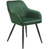 ESSZIMMERSTUHL 1er Set Marilyn 58 x 62 x 82 cm dunkelgrün/schwarz - Dunkelgrün/Schwarz, Metall (58/82/62cm) - tectake