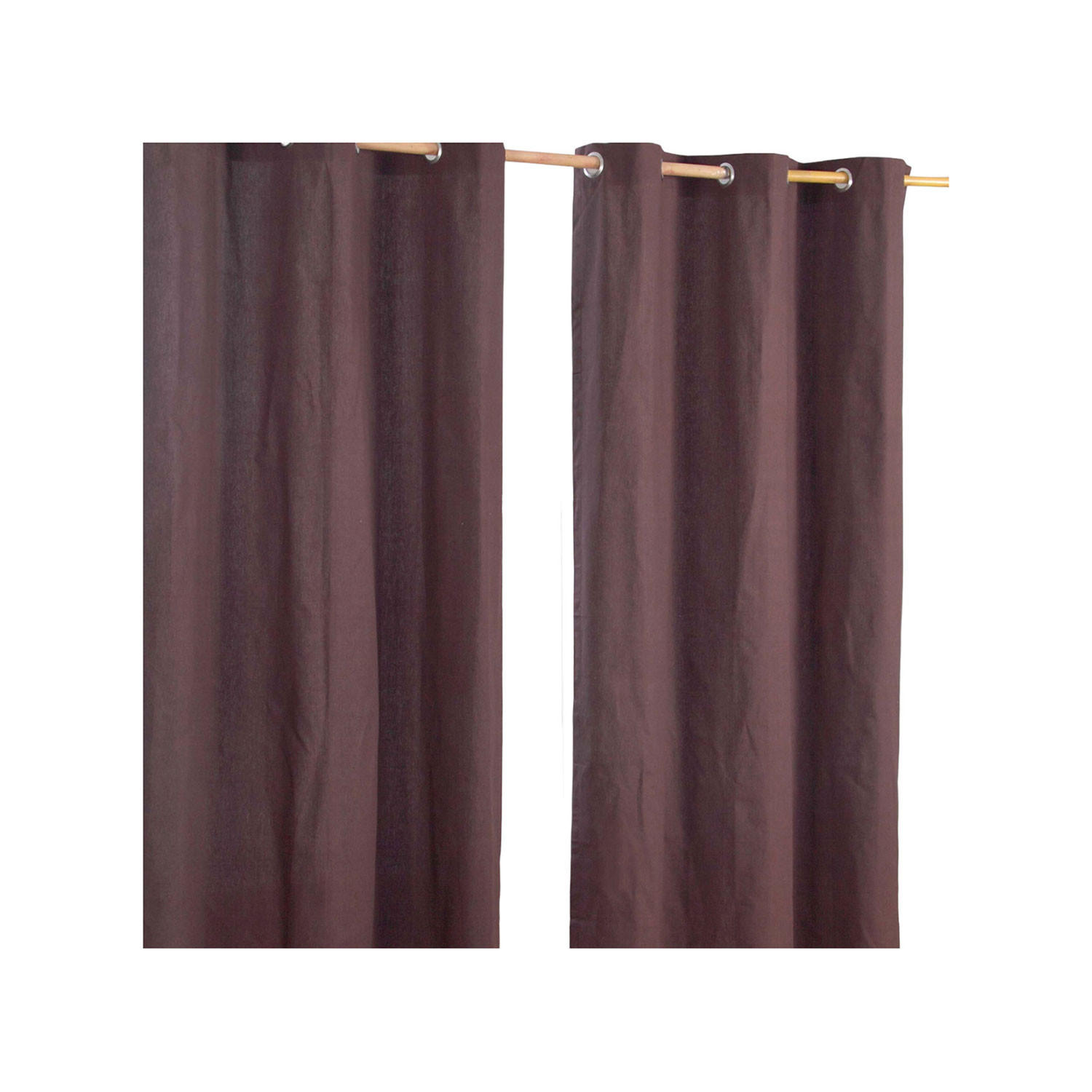 ÖSENVORHANG blickdicht 2er-Set, 117/137 cm - Braun, Textil (117/137cm) - Homescapes