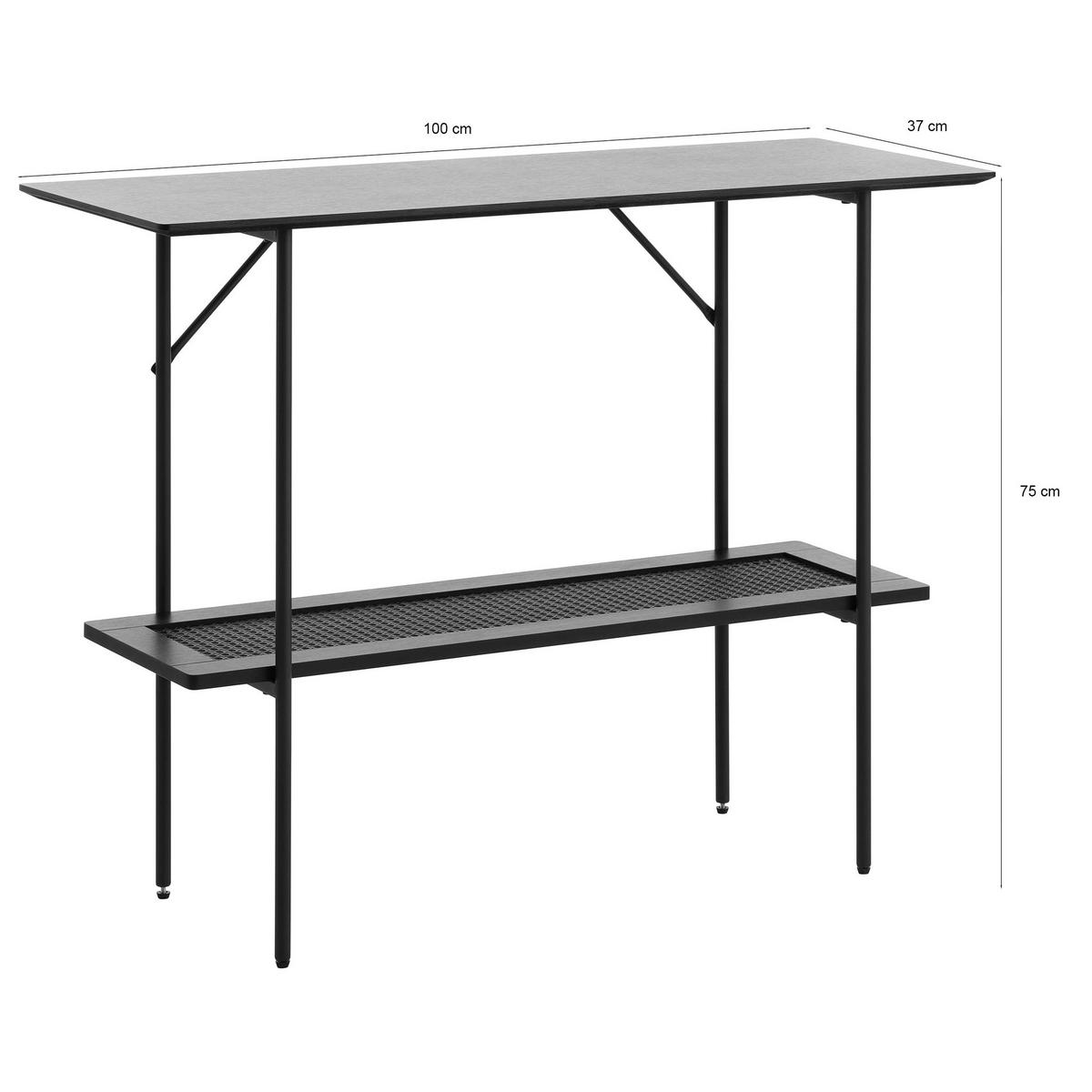 TOALETNÍ stolek Mogest, černý dub, 100 cm - tmavě hnědá/černá, kov/kompozitní dřevo (100/75/37cm) - Selsey