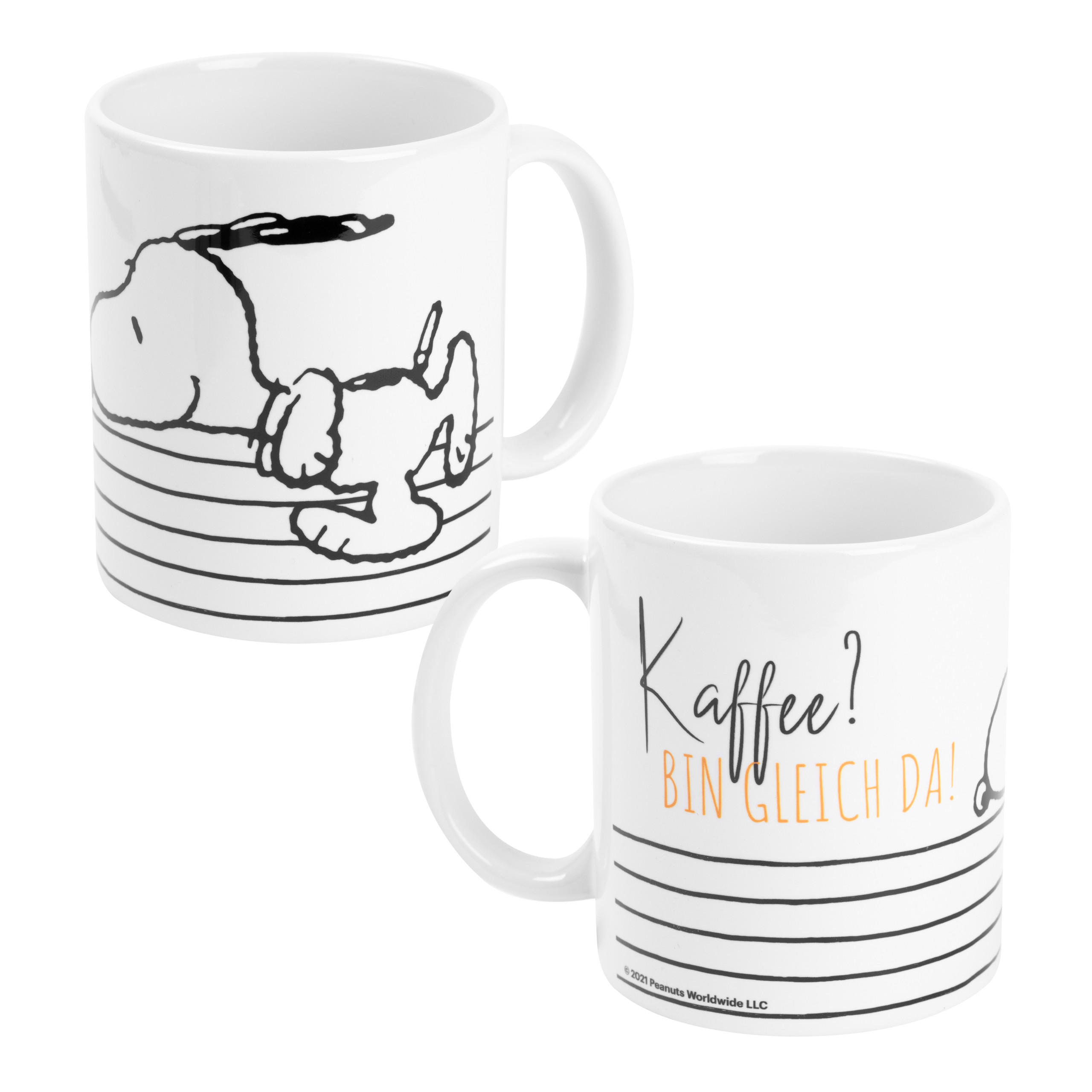 KAFFEEBECHER The Peanuts Snoopy Kaffee? Bin gleich da! Weiß 320 ml - Weiß, Keramik (0.32L) - United Labels