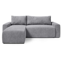 ECKSOFA PLUSH mit Schlaffunktion Grau Cord - Grau, Textil (240/145cm) - Bromarkt