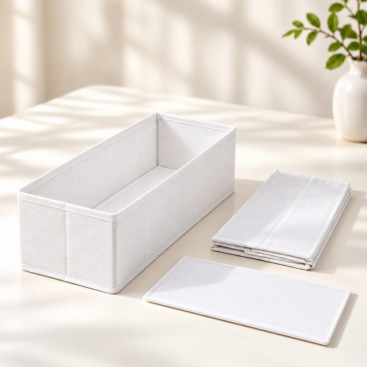 ORGANIZÉR Bílý 8dílná-sada - bílá, textil/papír (17/11/40cm) - Relaxdays