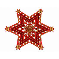STERNE Deckchen Weihnachten Advent 85 cm Rot - Rot, Textil (85cm) - TiborTex