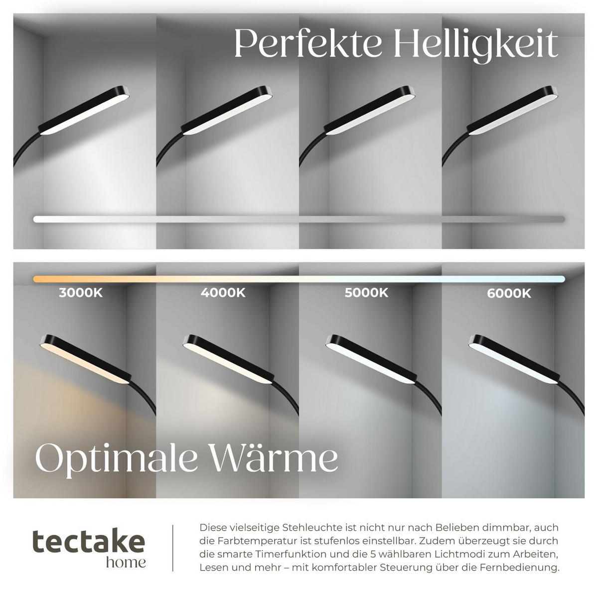 STEHLAMPE Prisma,22 x 176 cm,schwarz - Schwarz, Metall (22/22/176cm) - tectake