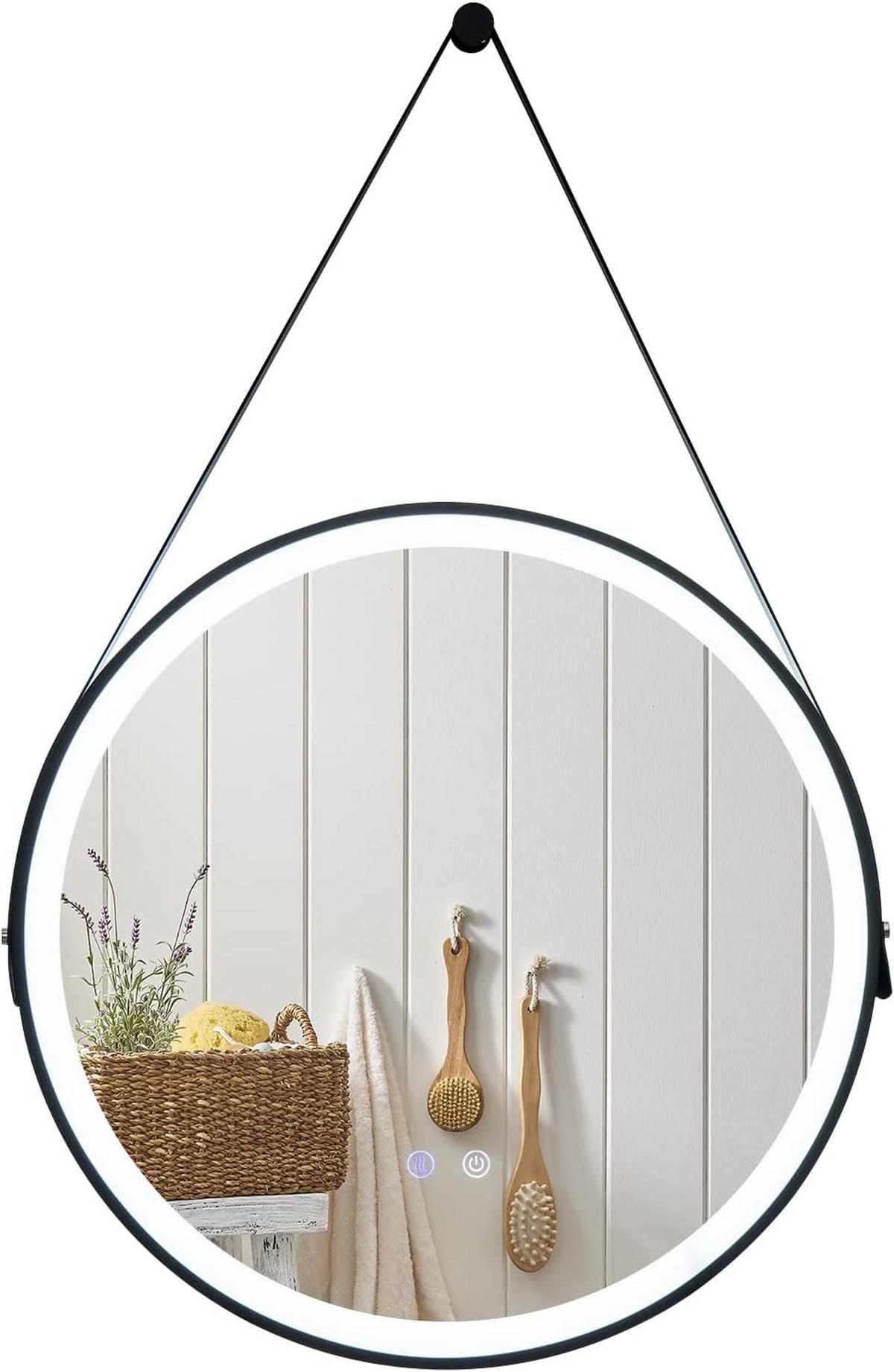 BADSPIEGEL LED-Spiegel Silber - Silberfarben, Glas (60/3/60cm) - COSTWAY