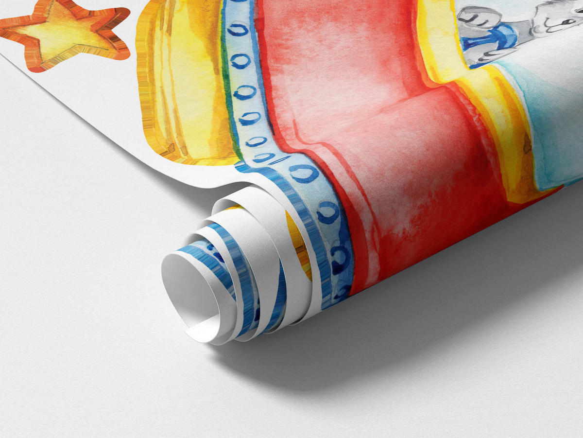 WANDAUFKLEBER 60x105cm - Farbenfroher Raum - Multicolor, Kunststoff (60/105/0.1cm) - Wallfluent