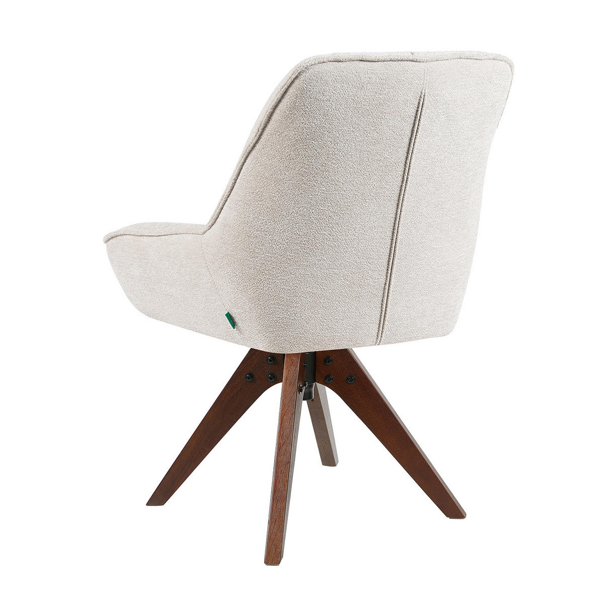 DREHSTUHL Mika-Lio 2er-Set - Nussbaumfarben/Creme, Eichenholz/Holz (60/88/68cm) - DUBI Möbel