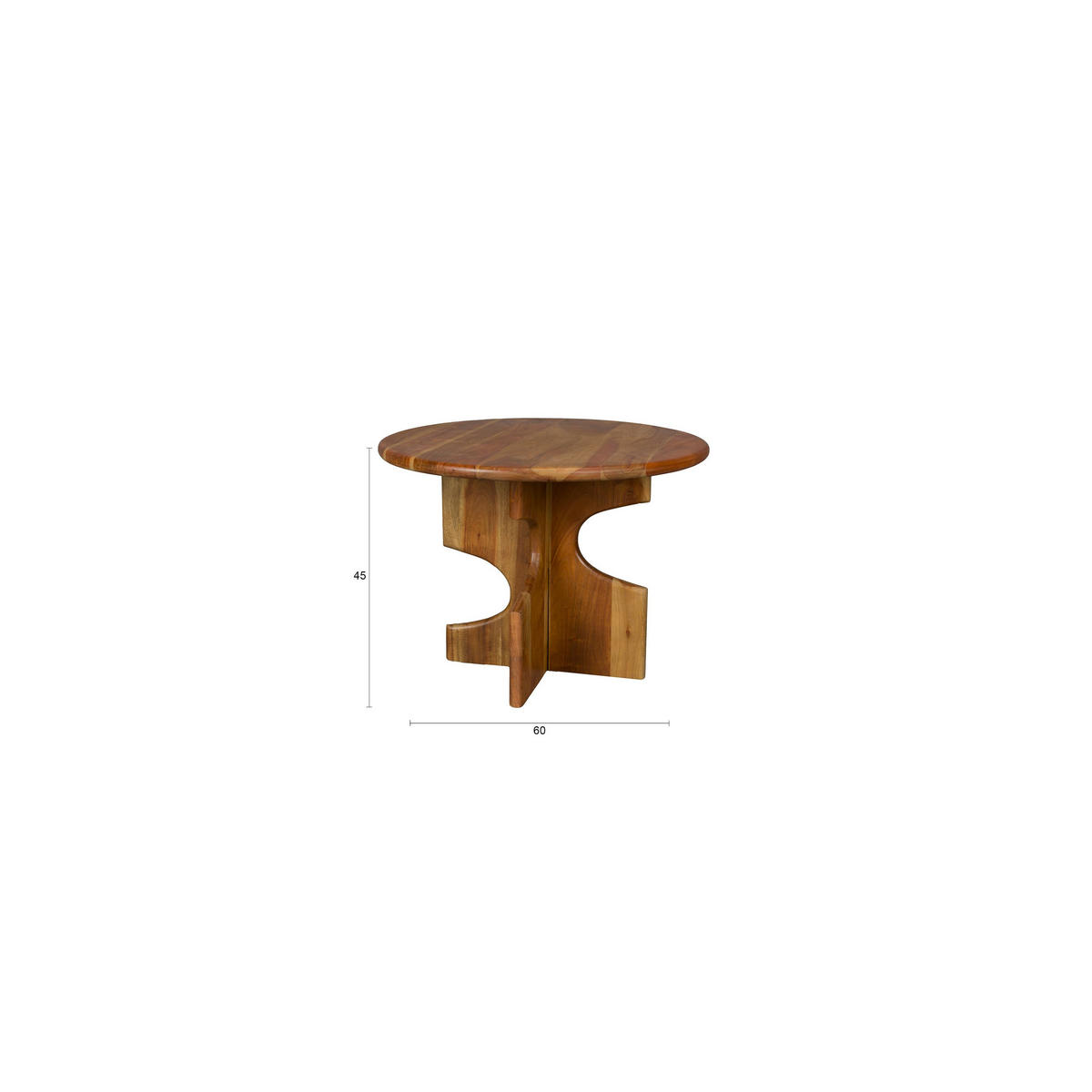 BEISTELLTISCH Morgan Rund - Braun, Holz (60/60/45cm) - Dutchbone