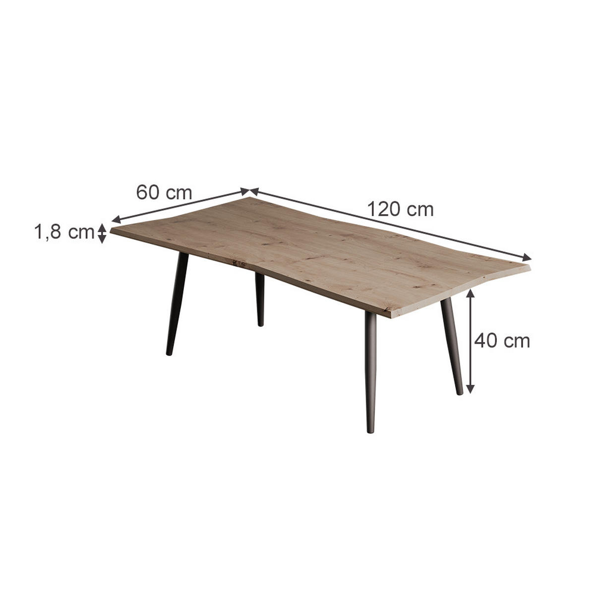 COUCHTISCH Yan Artisan 120 x 60 cm - Hellgrau, Holzwerkstoff (60/120/40cm) - Vicco