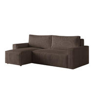 ECKSOFA LIVIO S mit Schlaffunktion, universell montierbar - POSO 06 - Braun, Holz (230/90/142cm) - Dekori_Interiors