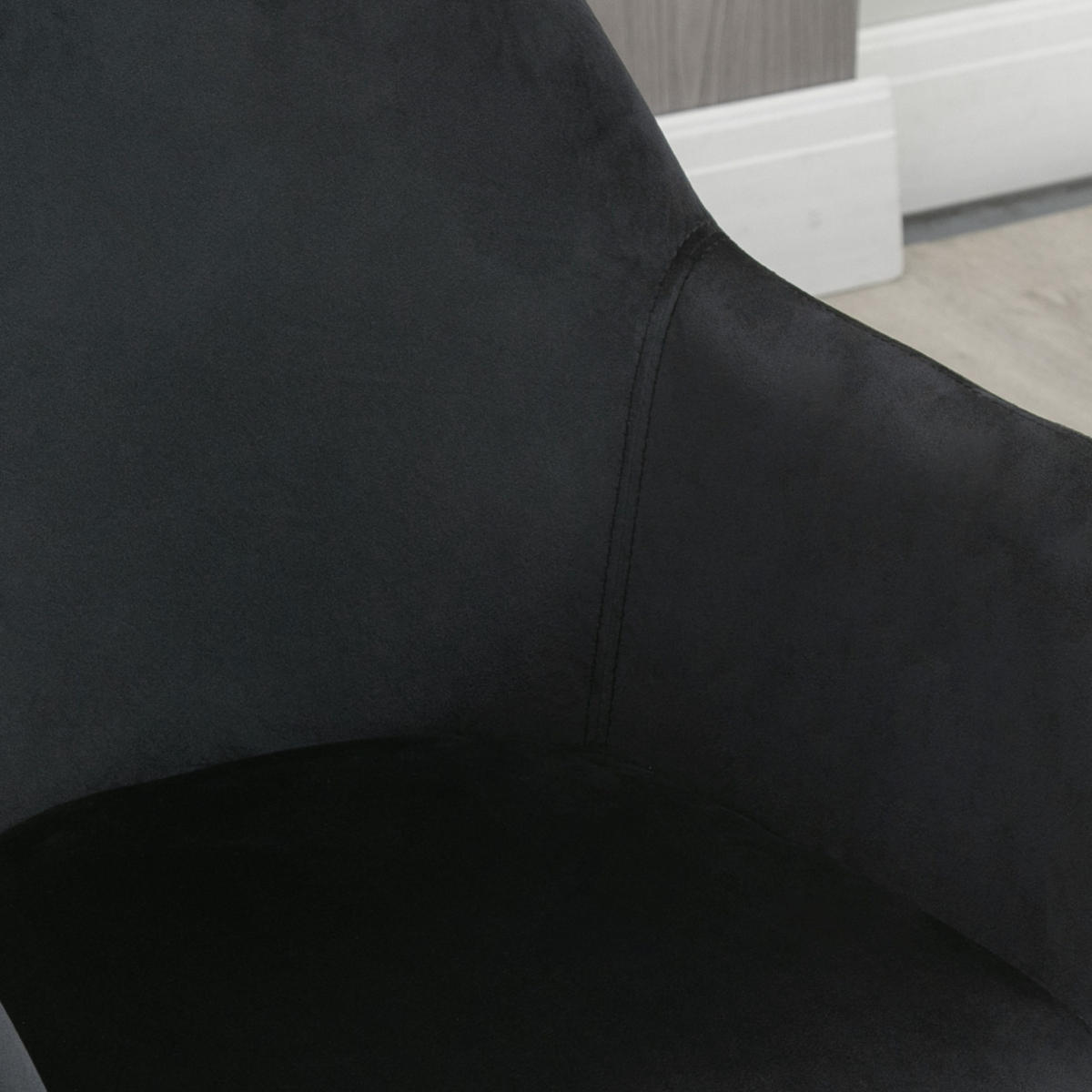 ESSZIMMERSTUHL 2er-Set mit Armlehnen 54 x 57 x 80 cm Polyester Schwarz - Schwarz, Metall (57/80/54cm) - Meubliv