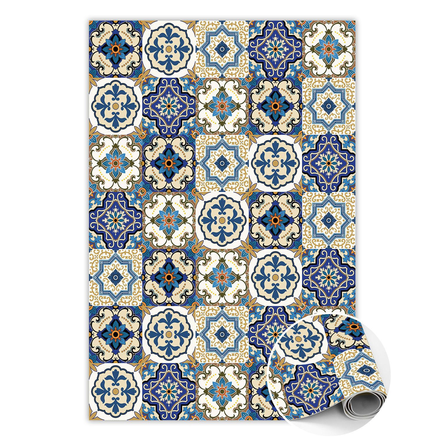 VINYL TEPPICH 150x225 cm Portugiesische Kacheln - Blau, Kunststoff (150/225cm) - TULUP