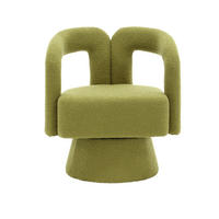 SESSEL Bouclé Olivgrün drehbar - Olivgrün, Holzwerkstoff/Textil (67/74/54cm) - WISHDOR