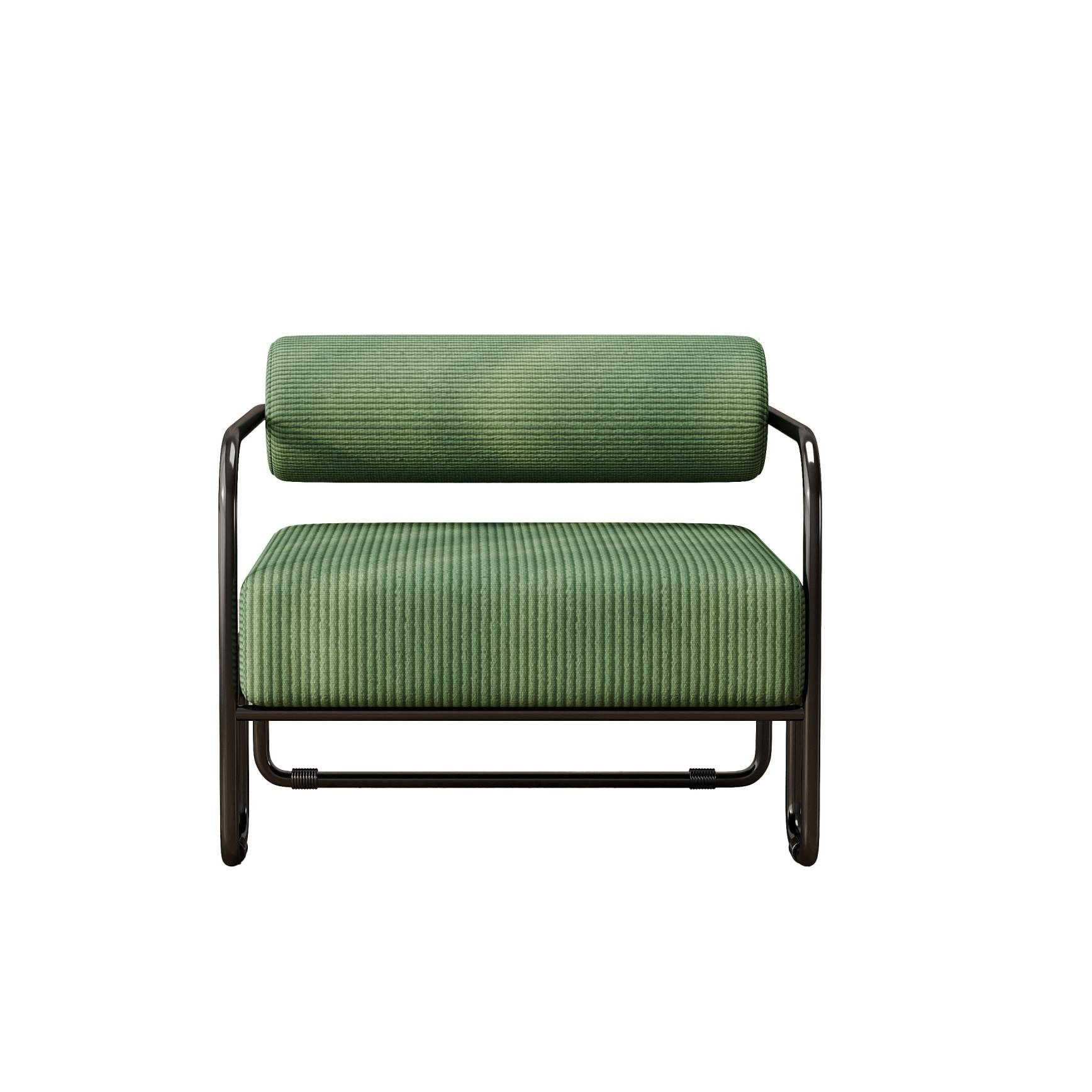 SESSEL Design Sessel,Loungesessel mit Metallgestell,Cord,Grün - Grün, Textil (68.5/70.5/73cm) - LVHOM