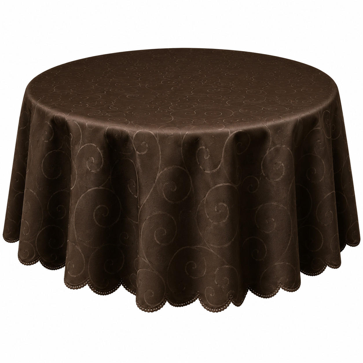 TISCHDECKE 160/300 cm oval Ornamente Dunkelbraun - Dunkelbraun, Textil (160/300cm) - TiborTex