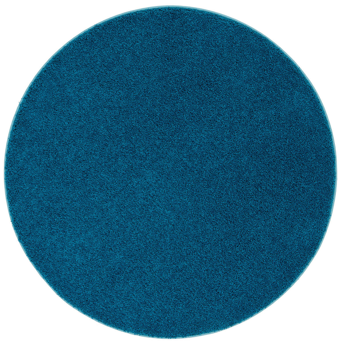 LUXUS HOCHFLOR LANGFLOR TEPPICH MILANO RUND - Petrol, Textil (133/133cm) - Snapstyle