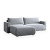 ECKSOFA TURIN M Hellgrau Velours-Stoff mit Schlaffunktion - Hellgrau, Holz (265/183cm) - MASSENO