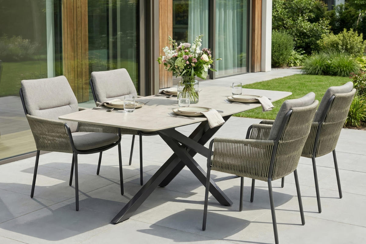 GARTENSTUHL Concord 86x71x59 cm, Metall, Taupe - Taupe/Grau, Metall (71/86/59cm) - dasmöbelwerk
