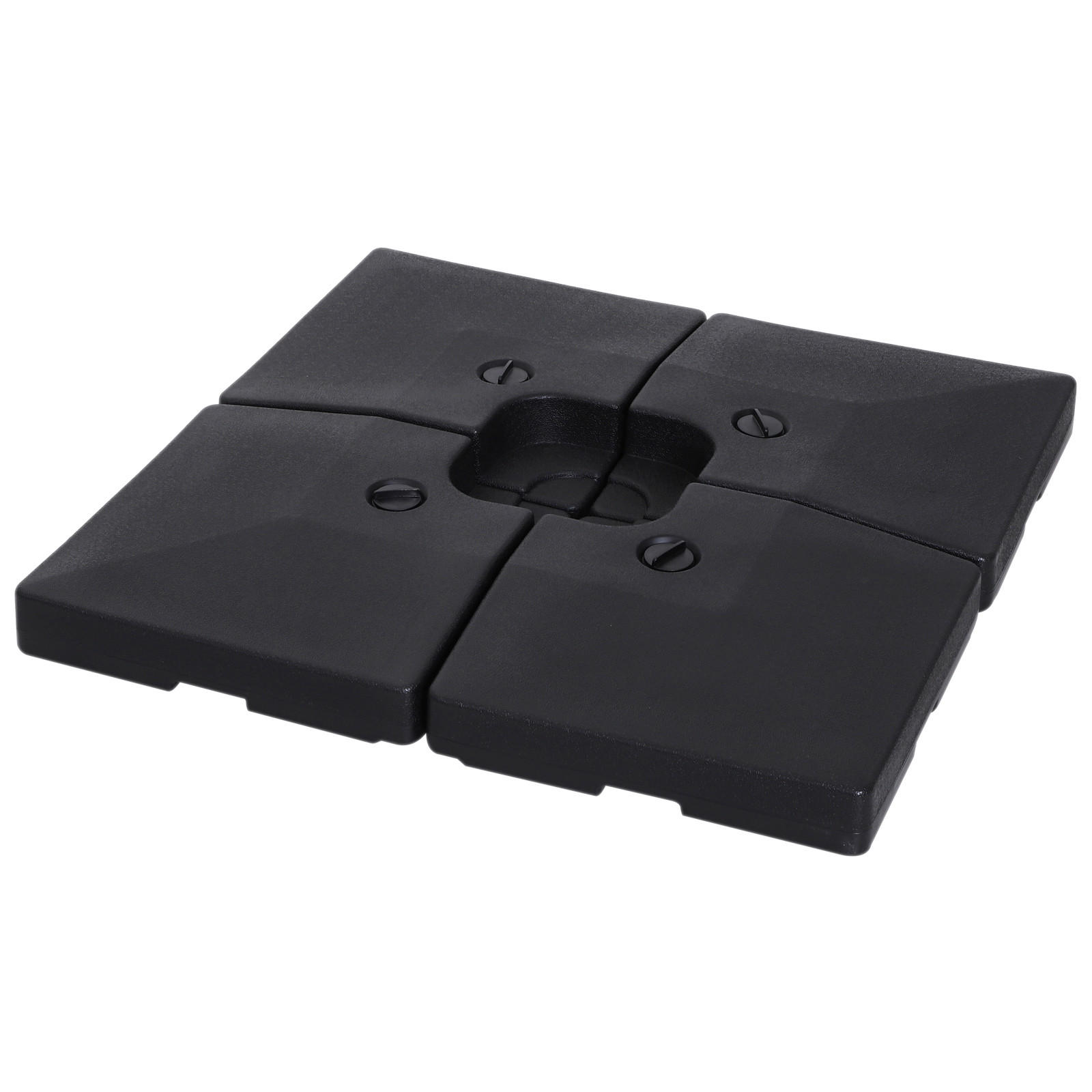 SONNENSCHIRMSTÄNDER befüllbar mit Sand Wasser HDPE-Kunststoff Schwarz Maße pro Element 51 x 51 x 12 cm bis zu 130 kg - Schwarz, Kunststoff (51/51cm) - Outsunny