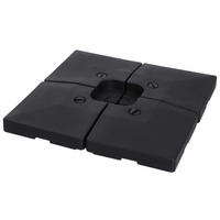 SONNENSCHIRMSTÄNDER befüllbar mit Sand Wasser HDPE-Kunststoff Schwarz Maße pro Element 51 x 51 x 12 cm bis zu 130 kg - Schwarz, Kunststoff (51/51cm) - Outsunny