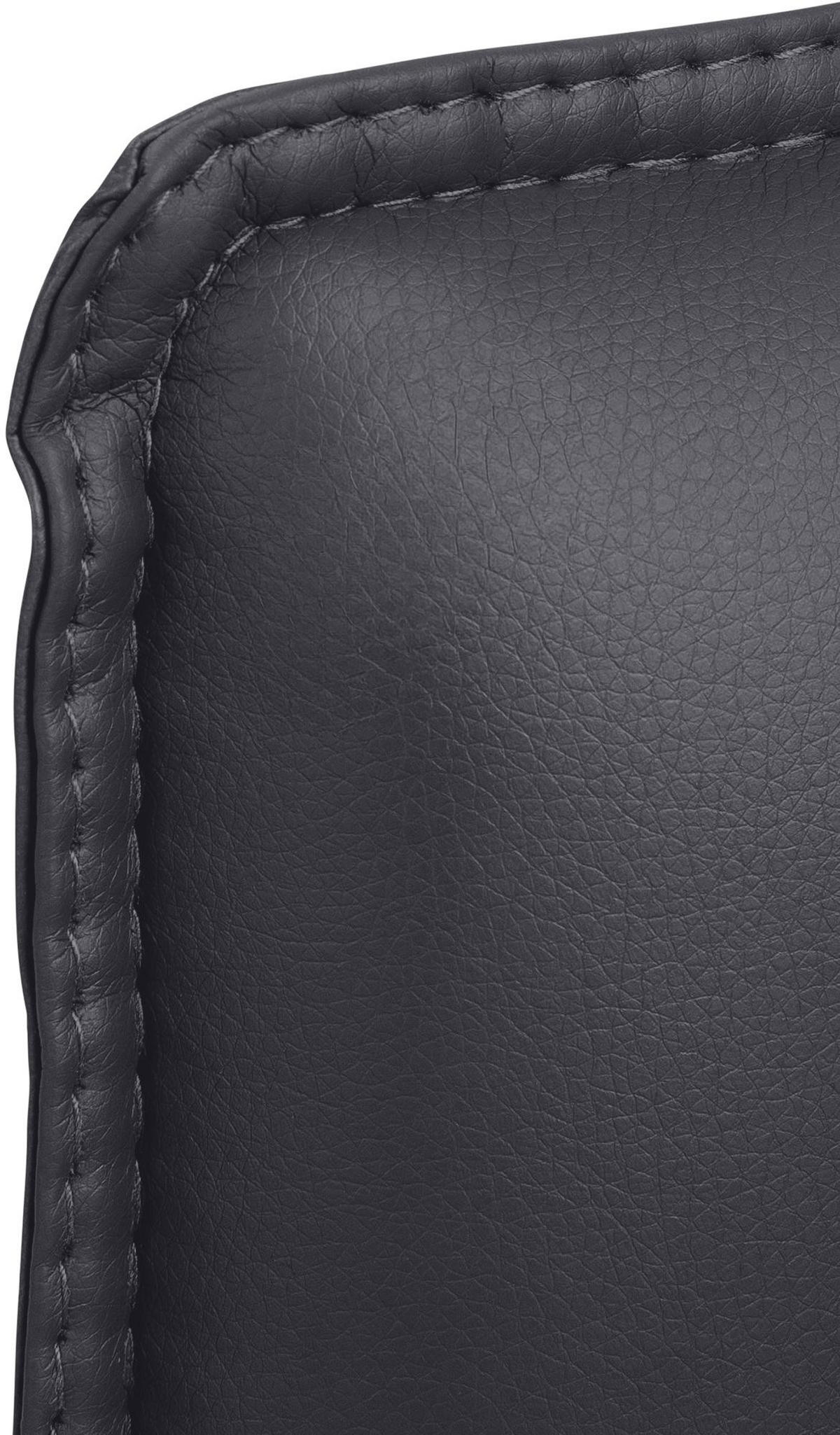 BESUCHERSTUHL SEATTLE 92x56x60 cm Schwarz Kunstleder - Schwarz, Leder/Metall (56/92/60cm) - DELUKE