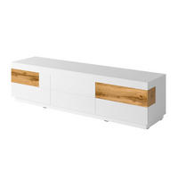 TV-MÖBEL Andrea Weiß und Holz - Weiß, Holzwerkstoff (206/54/50cm) - Petits-meubles