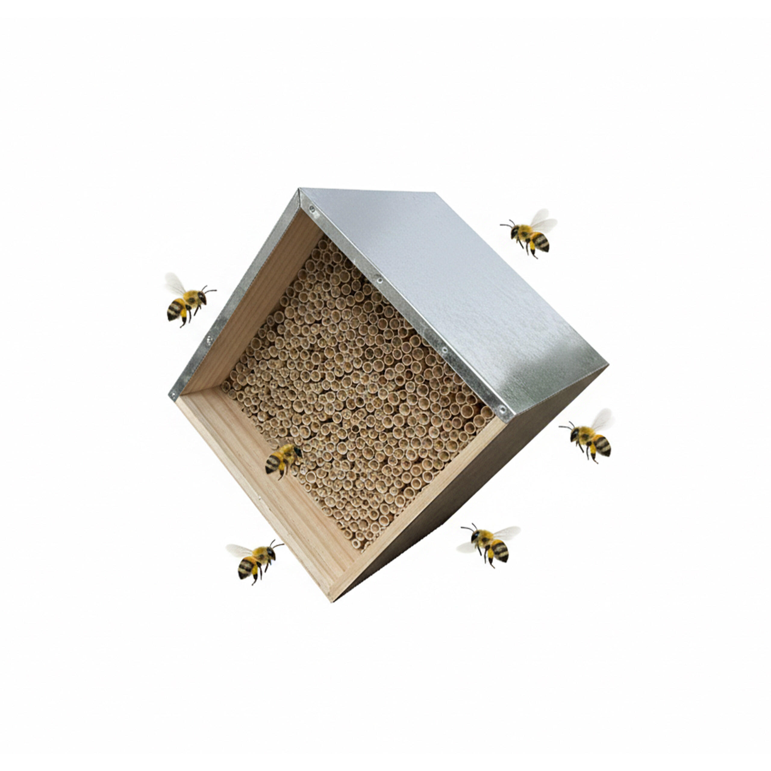 BIENENHOTEL - Hellbraun, Holz/Textil (31.5/31.5/20cm) - Relaxdays