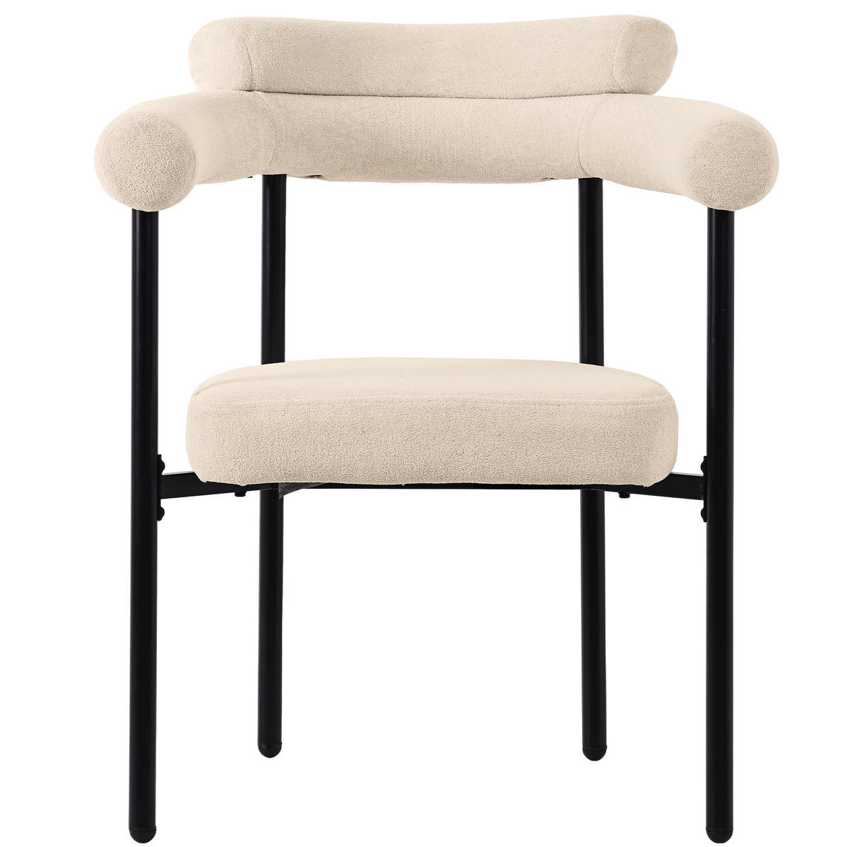 SESSEL ergonomisch ca. 70 x 62 x 84 cm Beige mit Eisenrohrgestell 4er-Set - Beige, Metall (62/84/70.1cm) - Meubliv