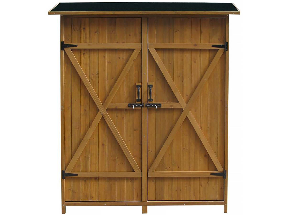 GARTENSCHRANK - GARTENTRUHE espacio Naturelles Holz - Braun, Holz (33.5/152.5/140cm) - Habitat Garten