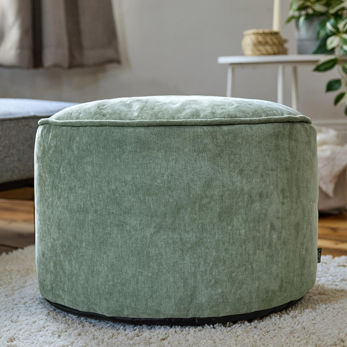 SITZPOUF Chenille Milano - Salbeigrün, Kunststoff/Textil (55/35/55cm) - icon