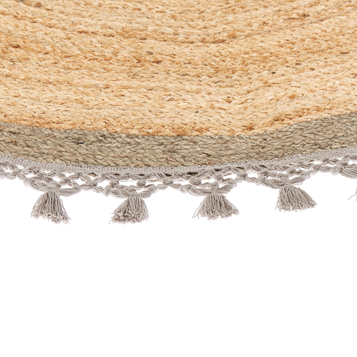 TEPPICH geflochten Marts 140/140 cm - Beige, Naturmaterialien (140/140cm) - Beliani