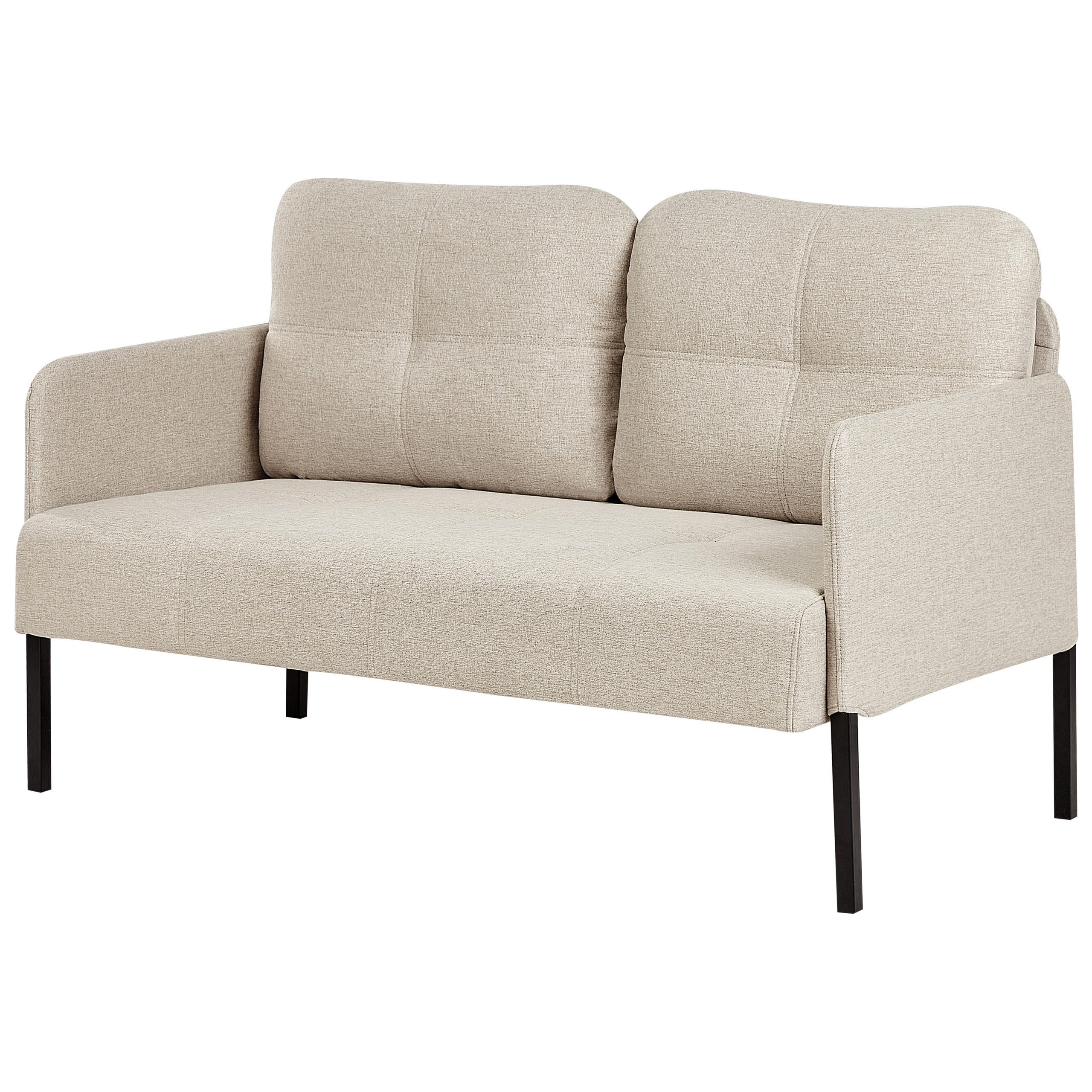 2-SITZER-SOFA beige Lahti - Beige/Schwarz, Textil (124/70/70cm) - Beliani