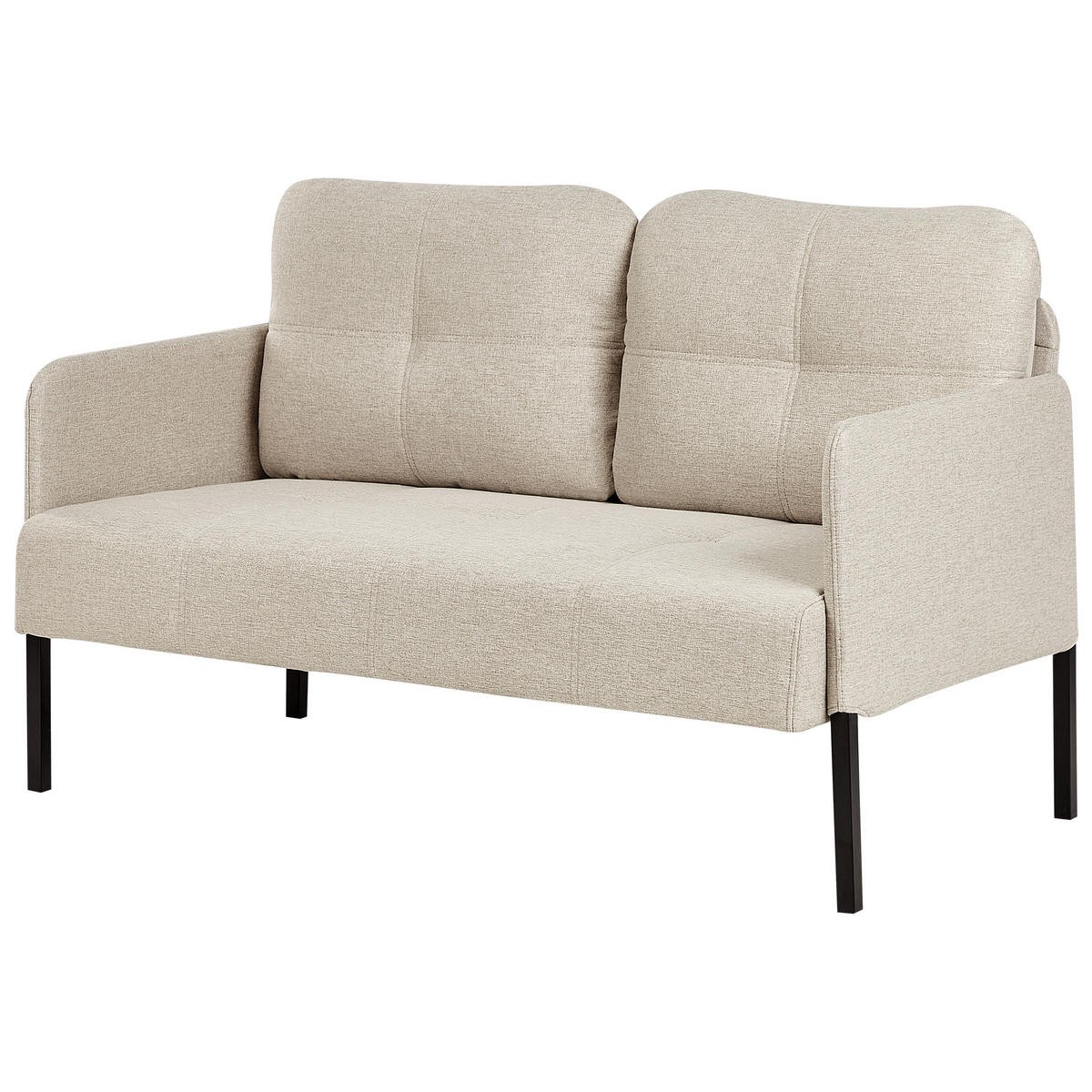 2-SITZER-SOFA beige Lahti - Beige/Schwarz, Textil (124/70/70cm) - Beliani