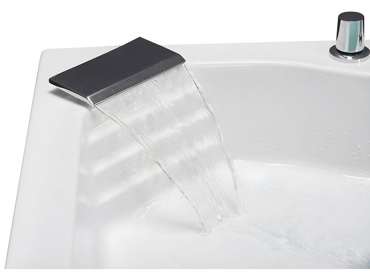 WHIRLPOOLBADEWANNE - 2 -Sitzer - ABS - weiß - AGLENA - Weiß, Kunststoff (150/60/150cm) - Vente-Unique